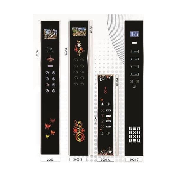 شستی داخل کابین آلومین لیفت مدل لمسی روکار ایران